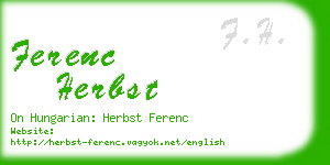 ferenc herbst business card
